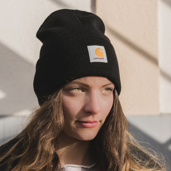 🆕 Carhartt Navy Blue Knit Cuffed Beanie Hat - Picture 11 of 12